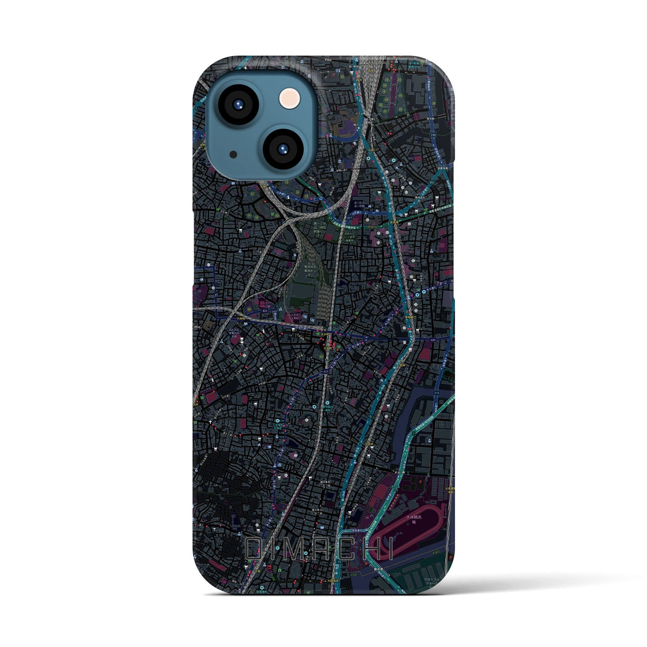 【大井町(東京都)】地図柄iPhoneケース(バックカバータイプ)