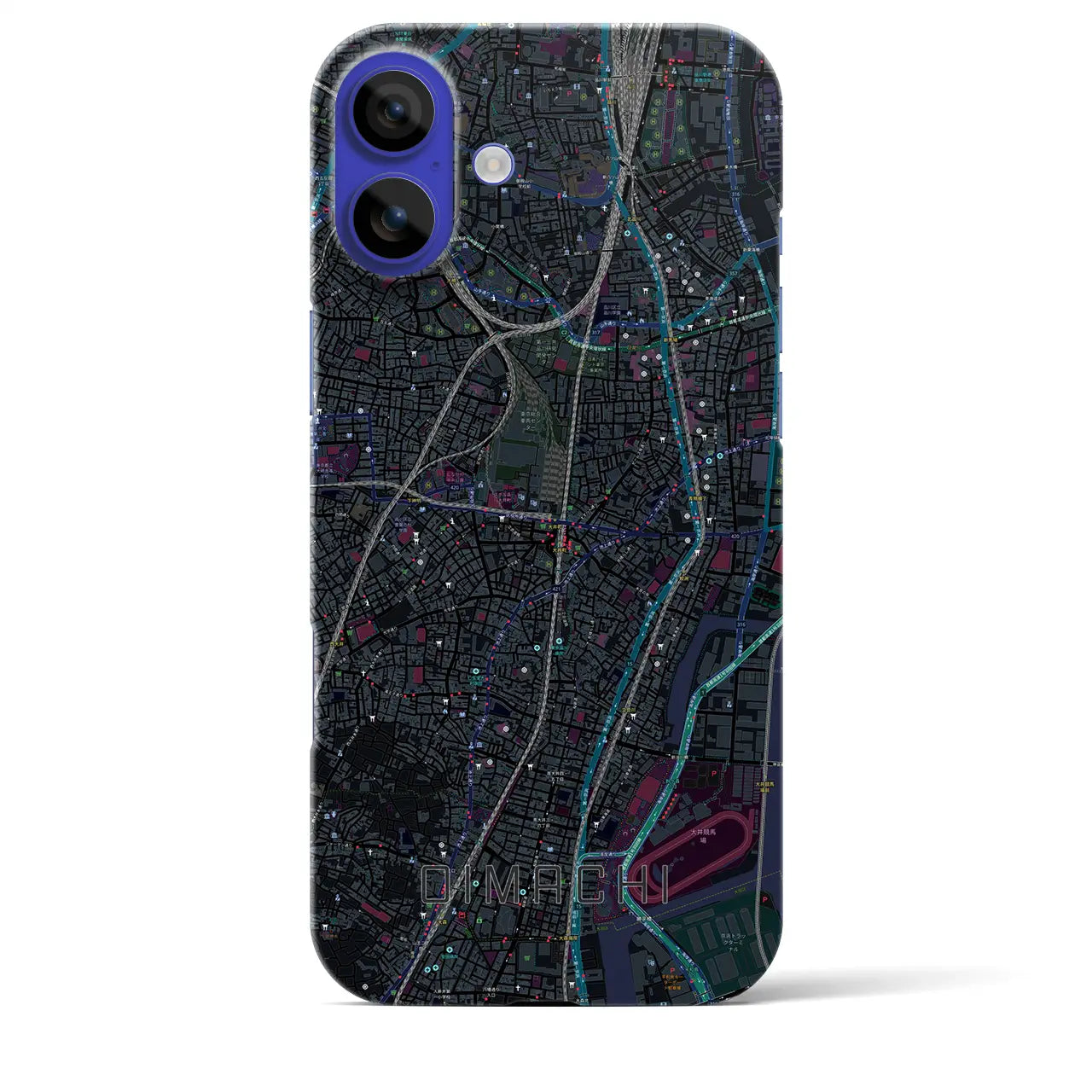 【大井町(東京都)】地図柄iPhoneケース(バックカバータイプ)