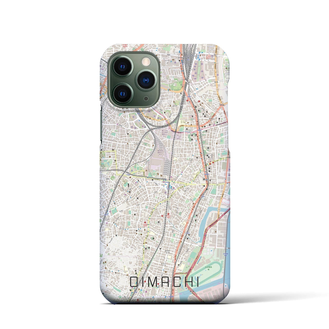 【大井町(東京都)】地図柄iPhoneケース(バックカバータイプ)