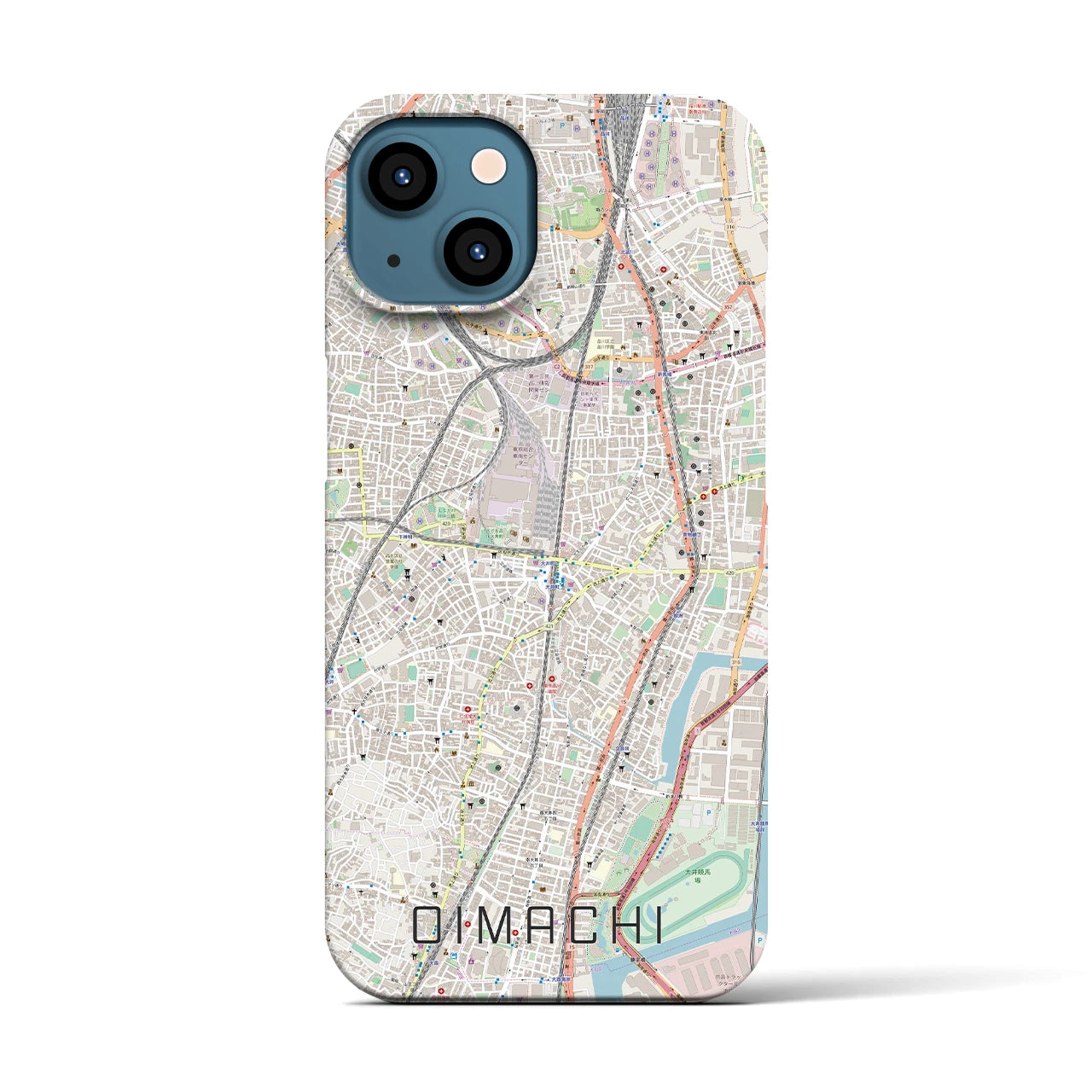 【大井町(東京都)】地図柄iPhoneケース(バックカバータイプ)