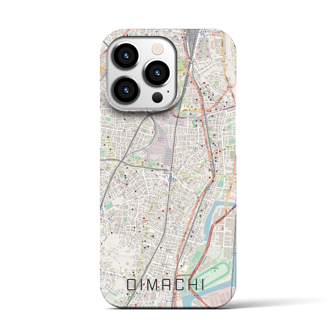 【大井町(東京都)】地図柄iPhoneケース(バックカバータイプ)