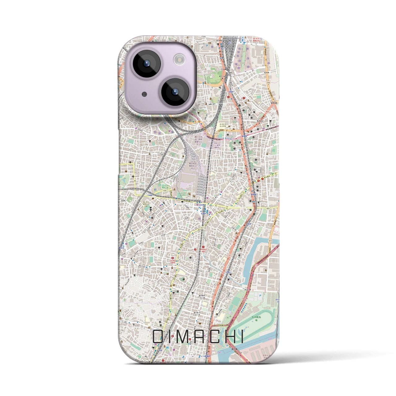 【大井町(東京都)】地図柄iPhoneケース(バックカバータイプ)