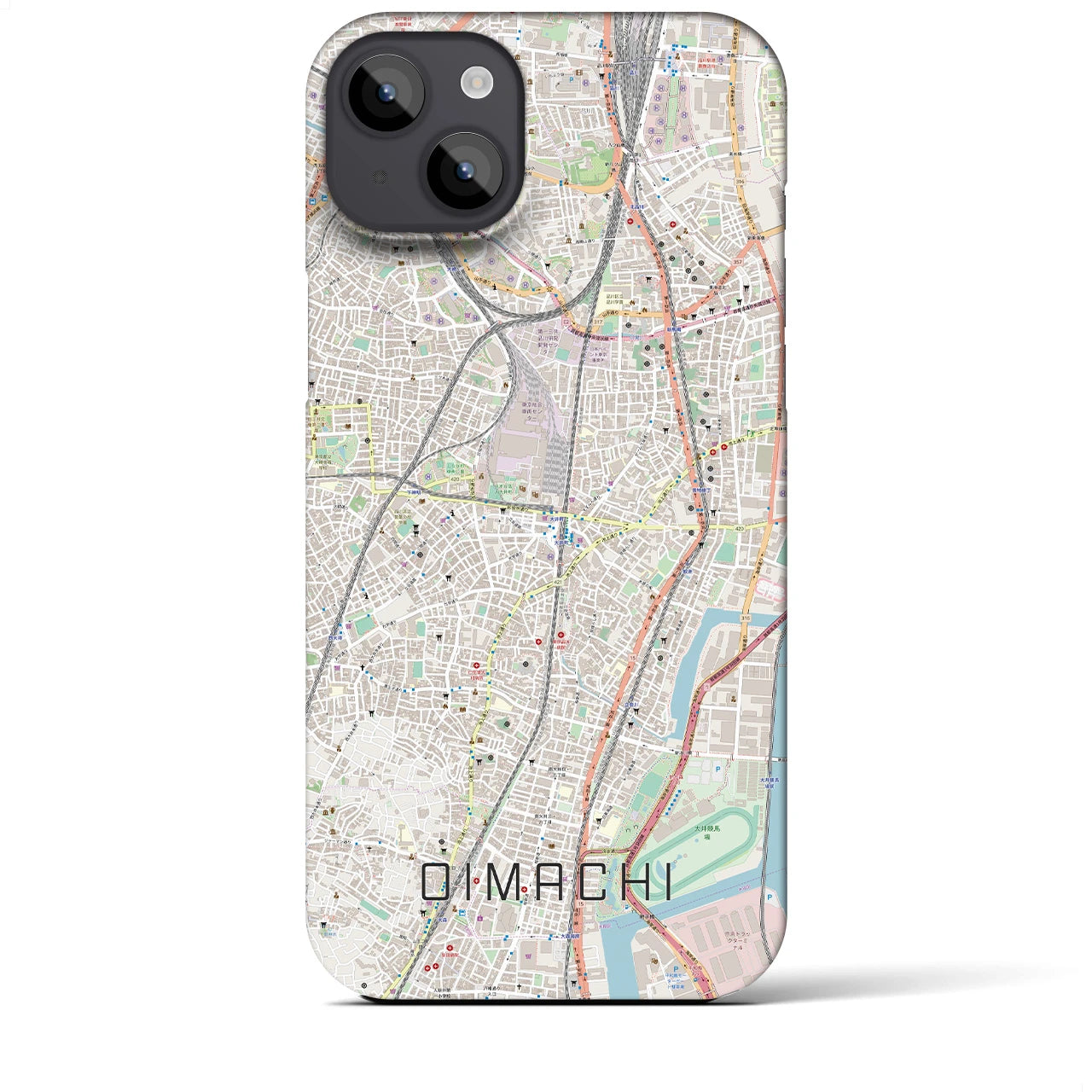 【大井町(東京都)】地図柄iPhoneケース(バックカバータイプ)