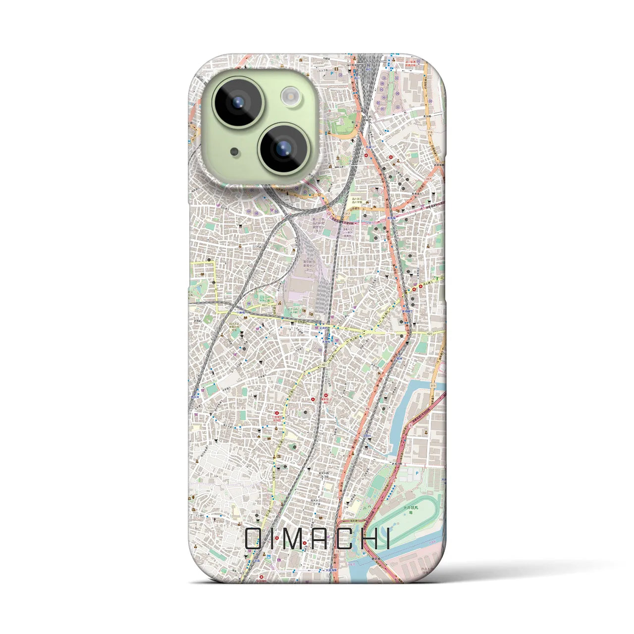 【大井町(東京都)】地図柄iPhoneケース(バックカバータイプ)
