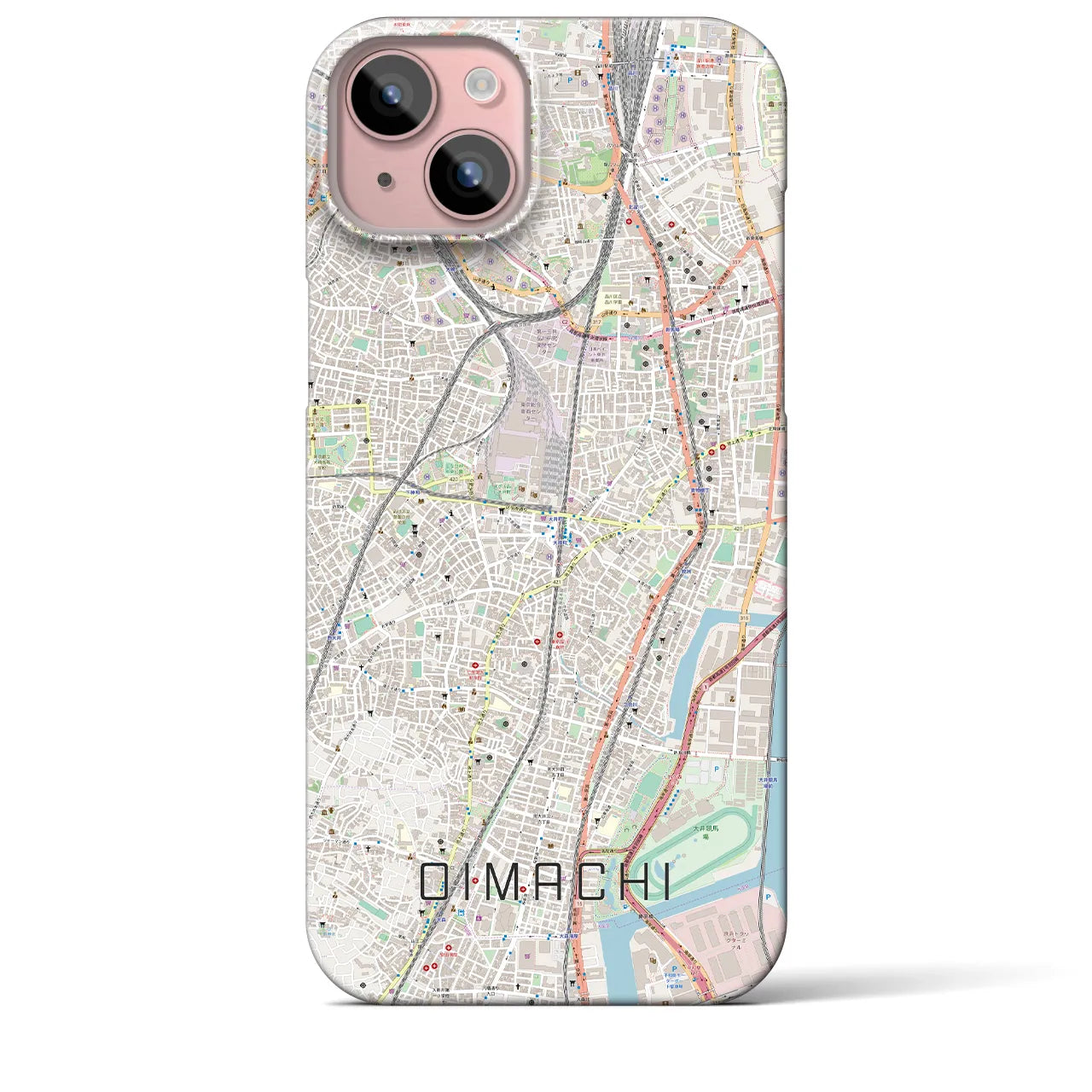 【大井町(東京都)】地図柄iPhoneケース(バックカバータイプ)