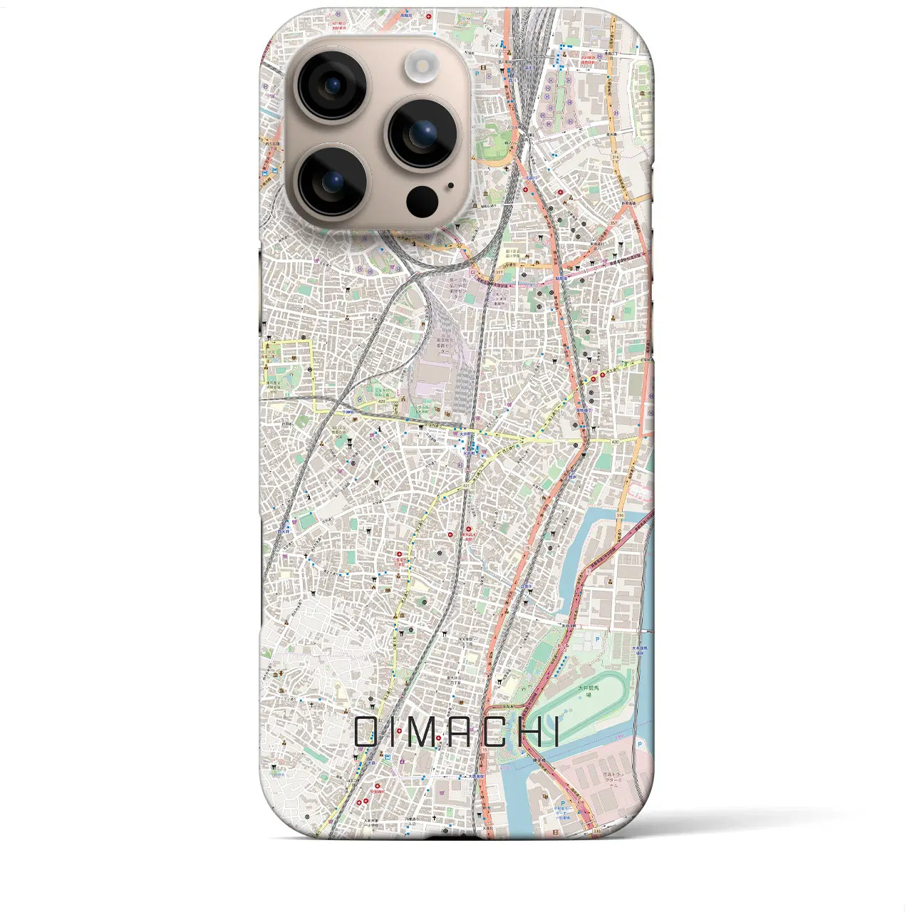 【大井町(東京都)】地図柄iPhoneケース(バックカバータイプ)