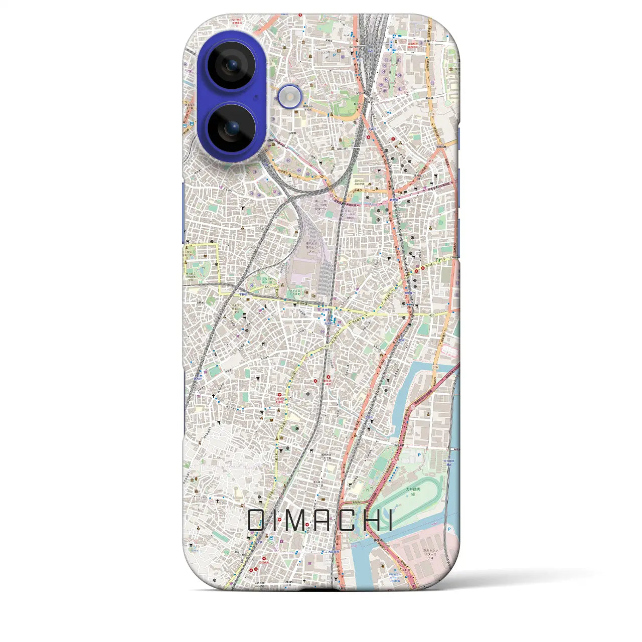 【大井町(東京都)】地図柄iPhoneケース(バックカバータイプ)ナチュラル・iPhone 16 Pro Max 用
