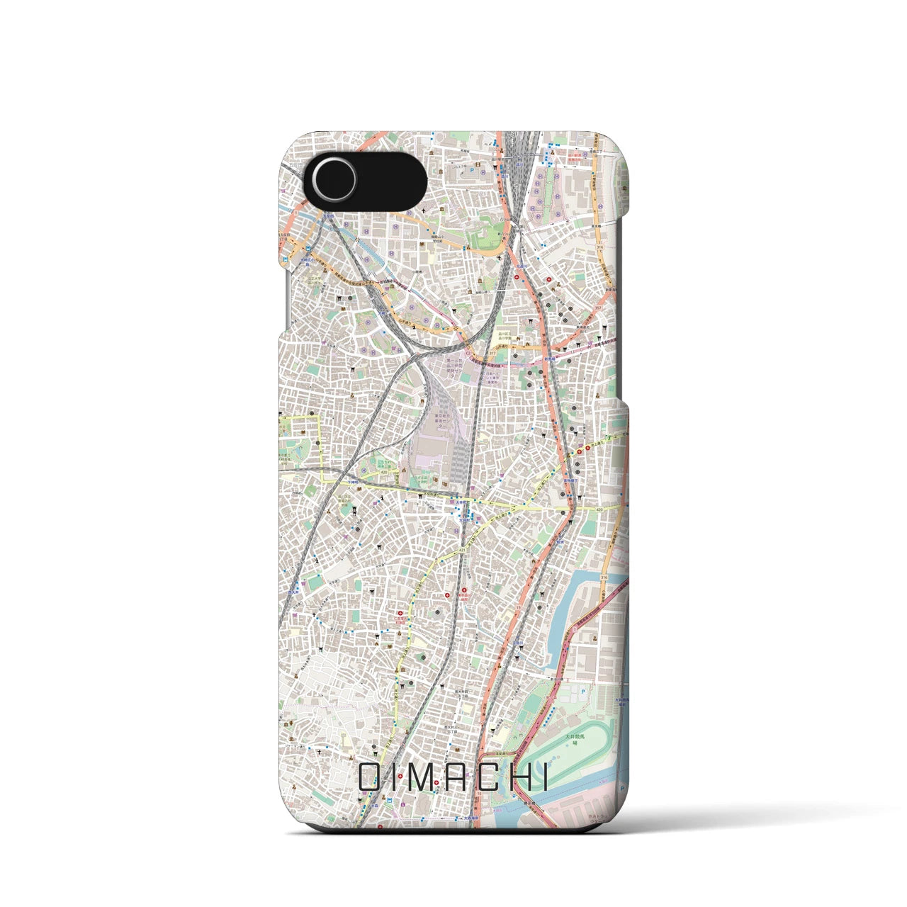 【大井町(東京都)】地図柄iPhoneケース(バックカバータイプ)