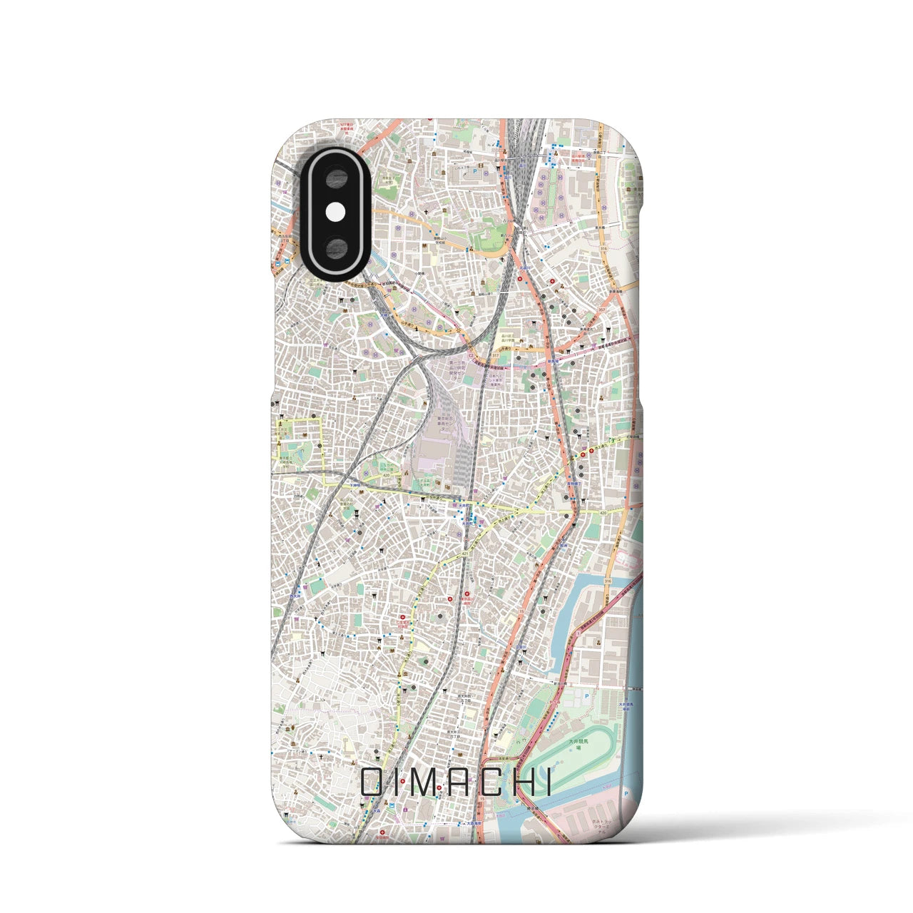 【大井町(東京都)】地図柄iPhoneケース(バックカバータイプ)
