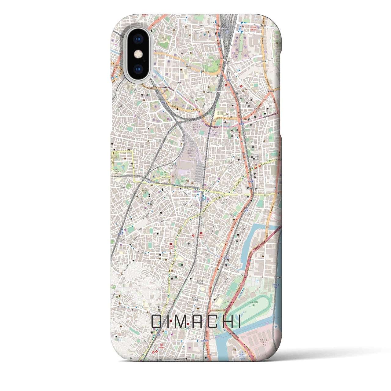 【大井町(東京都)】地図柄iPhoneケース(バックカバータイプ)
