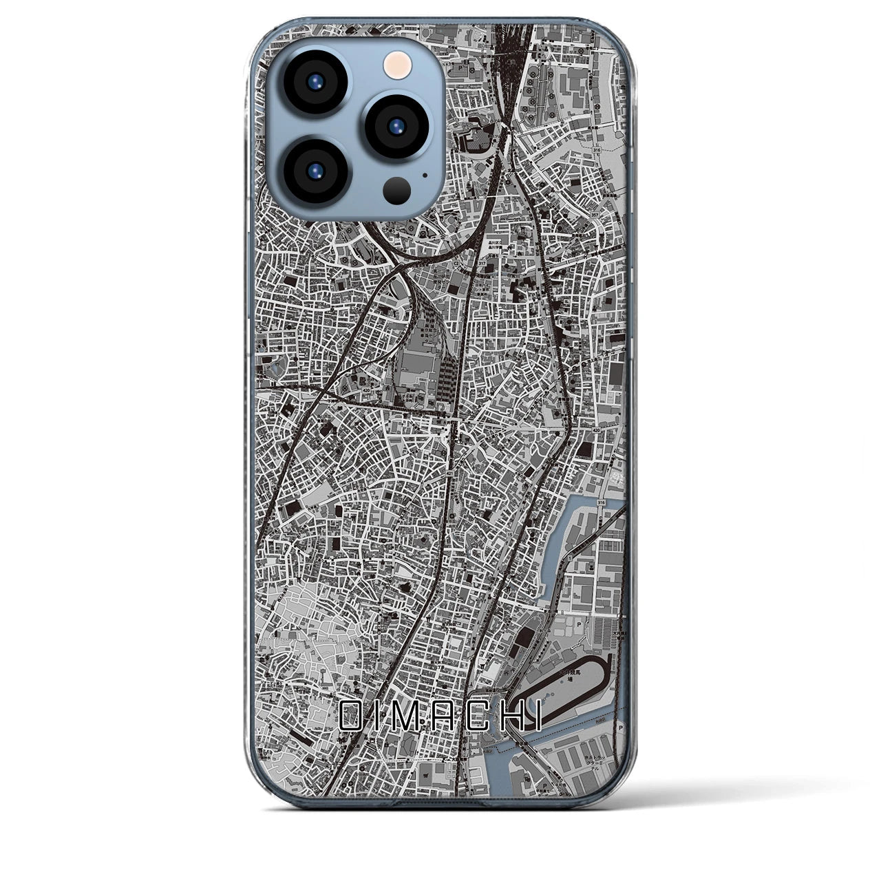 【大井町(東京都)】地図柄iPhoneケース(クリアタイプ)