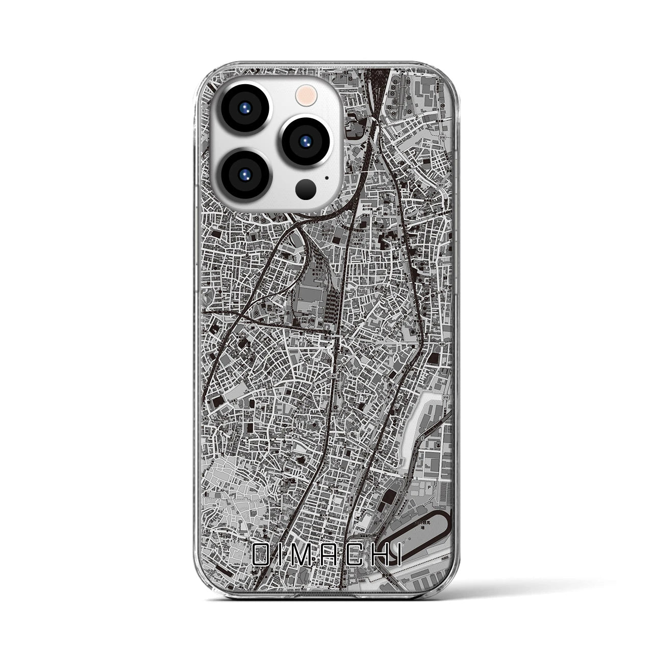 【大井町(東京都)】地図柄iPhoneケース(クリアタイプ)