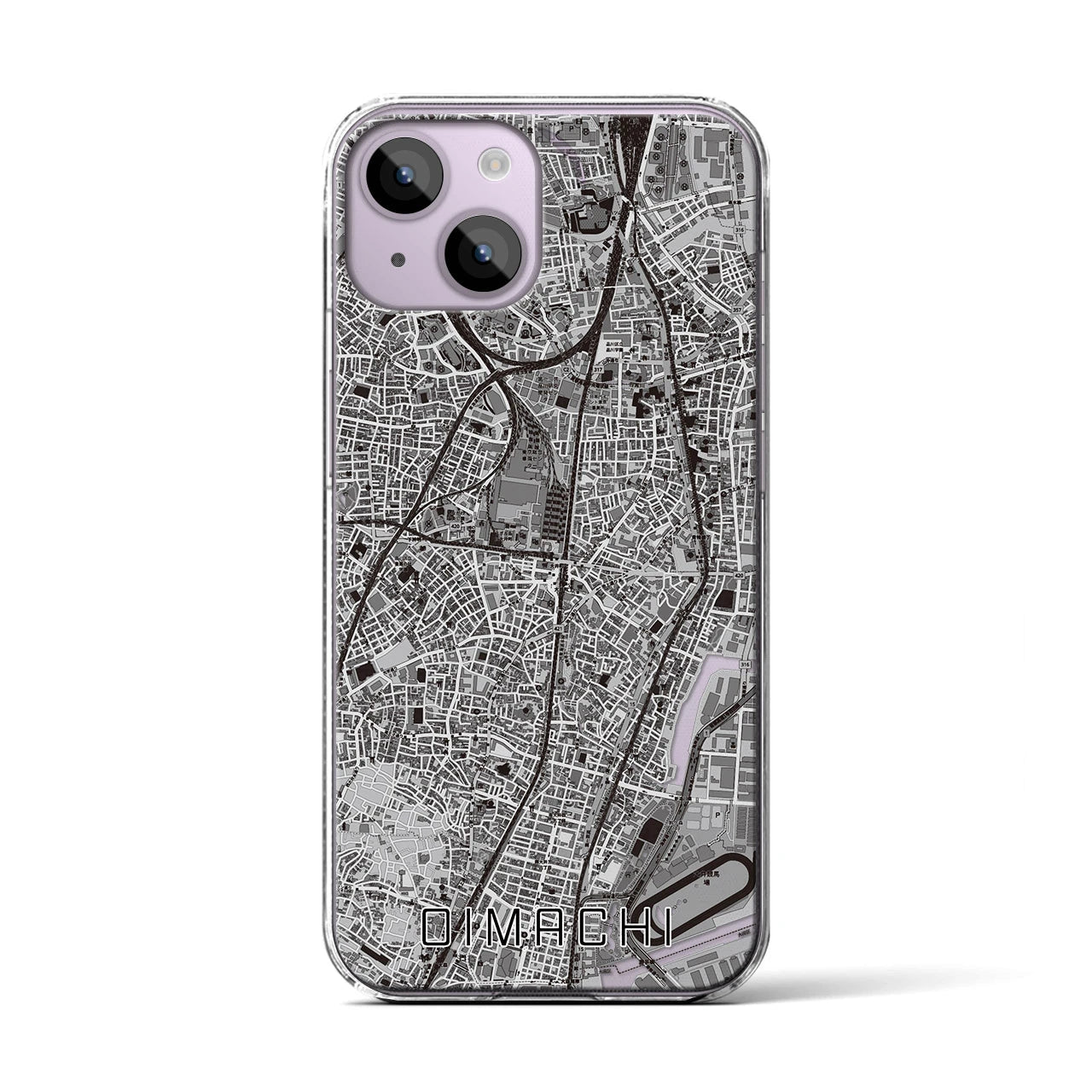 【大井町(東京都)】地図柄iPhoneケース(クリアタイプ)