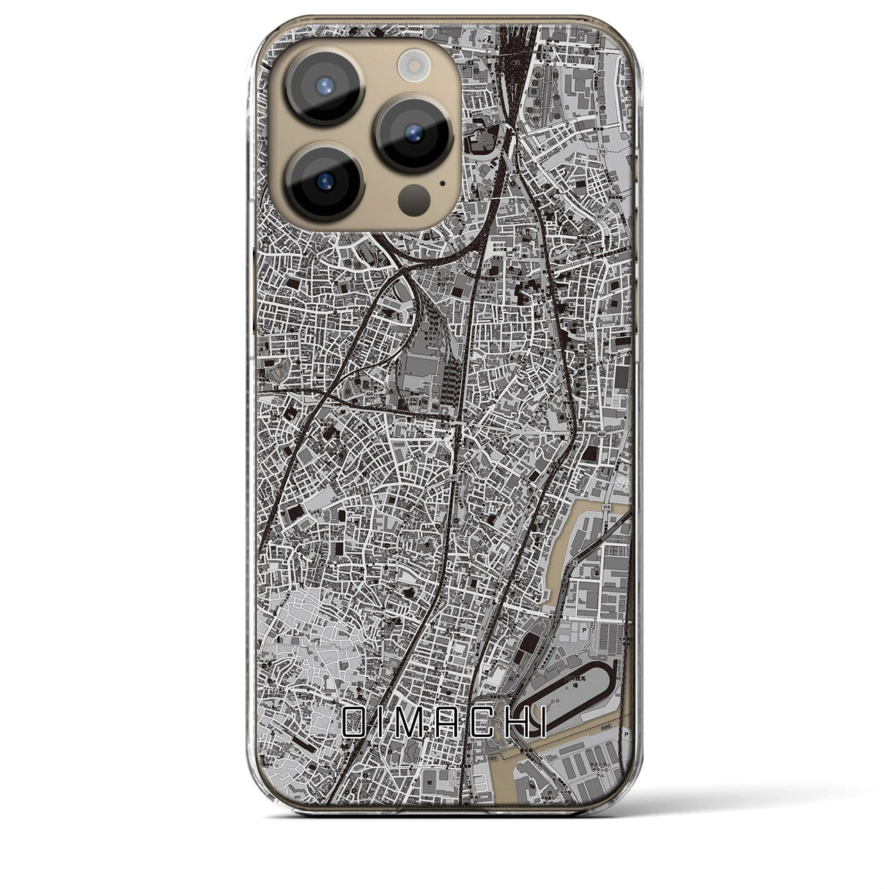 【大井町(東京都)】地図柄iPhoneケース(クリアタイプ)