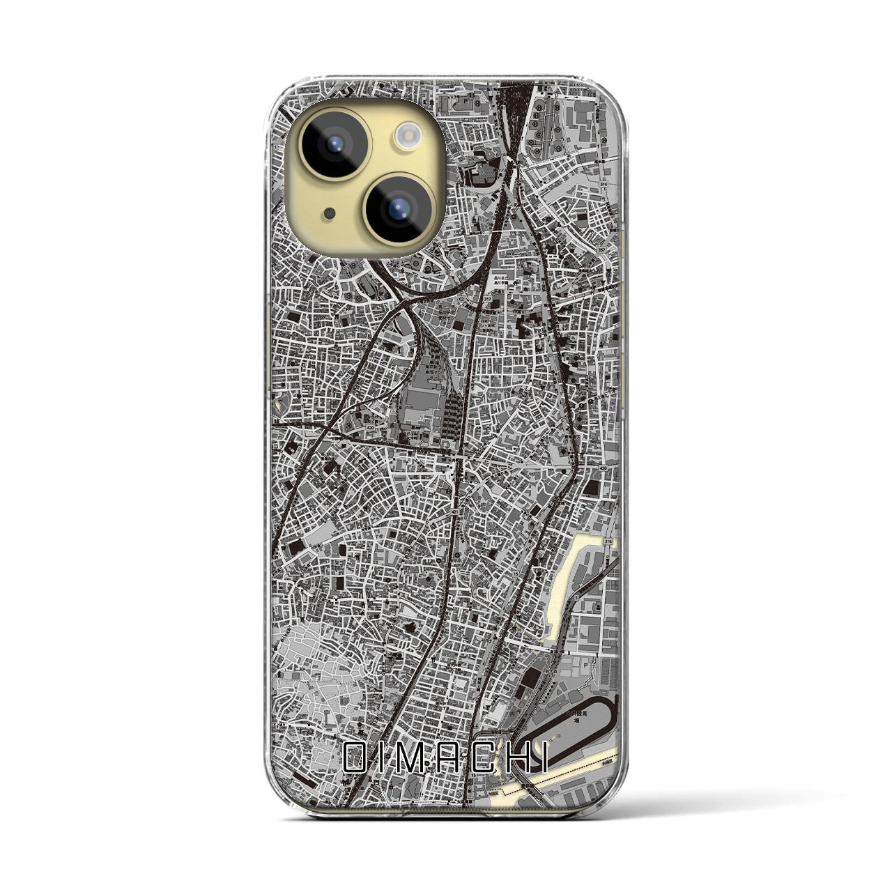 【大井町(東京都)】地図柄iPhoneケース(クリアタイプ)