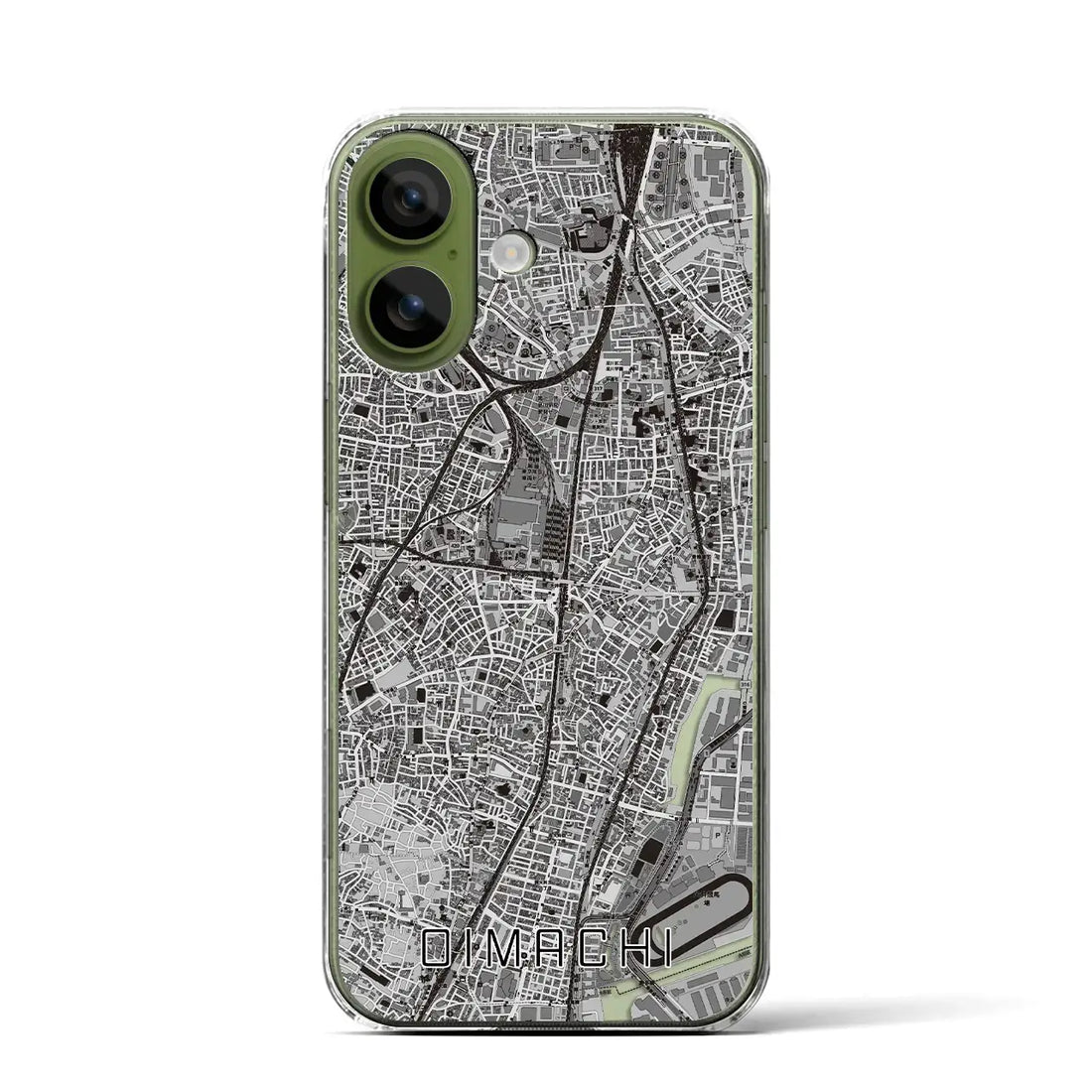 【大井町(東京都)】地図柄iPhoneケース(クリアタイプ)モノトーン・iPhone 17 Pro Max 用