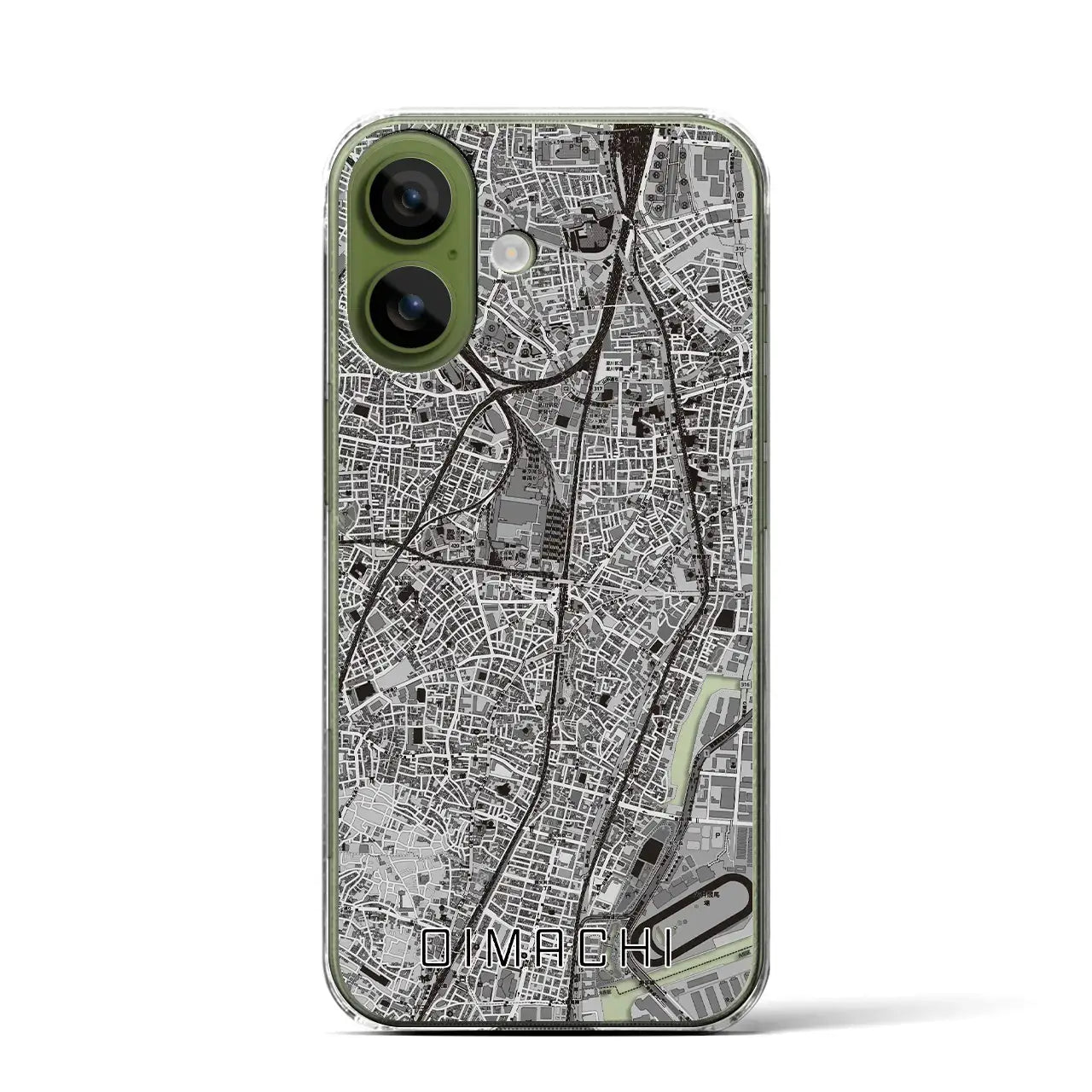 【大井町(東京都)】地図柄iPhoneケース(クリアタイプ)モノトーン・iPhone 17 Pro Max 用