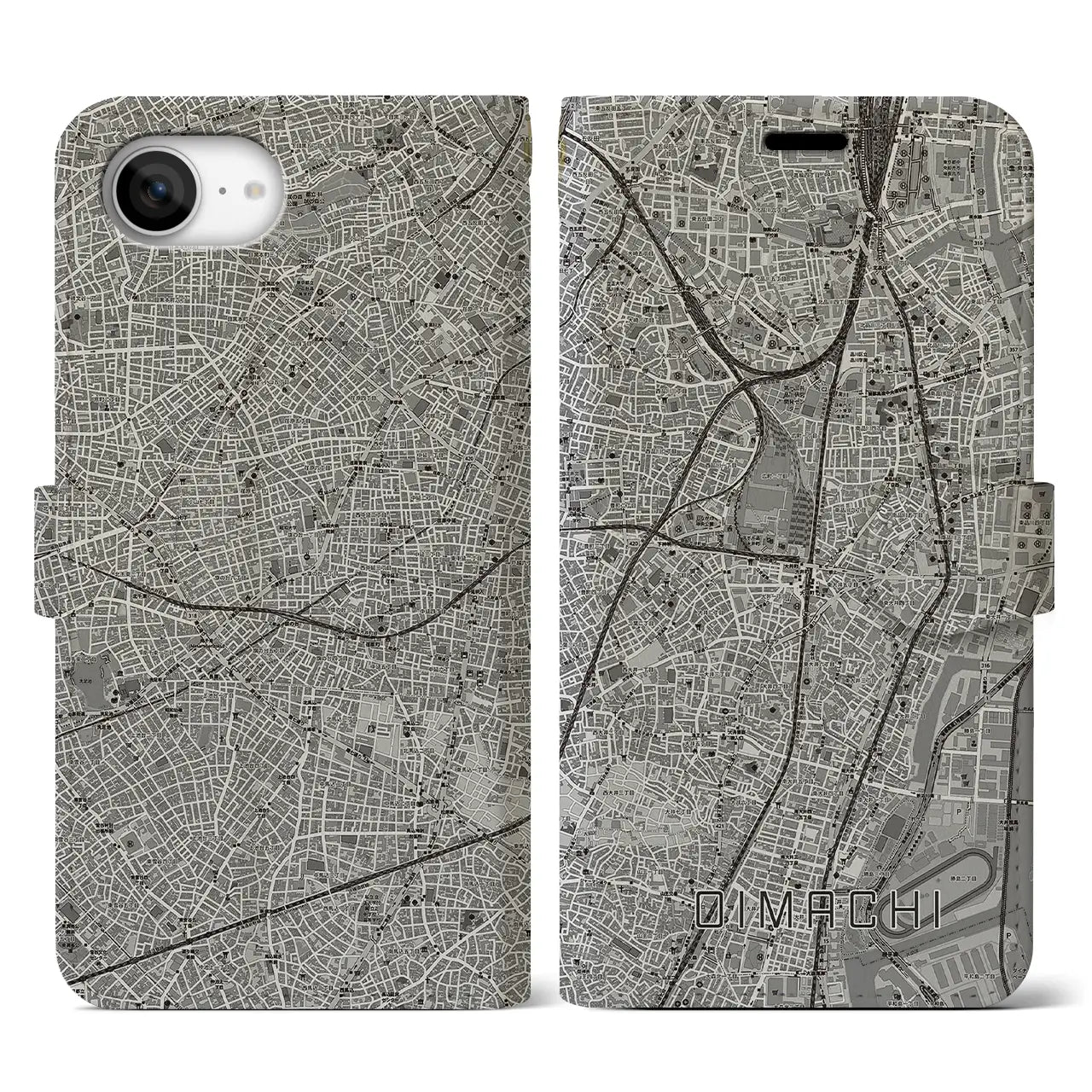 【大井町(東京都)】地図柄iPhoneケース(手帳タイプ)