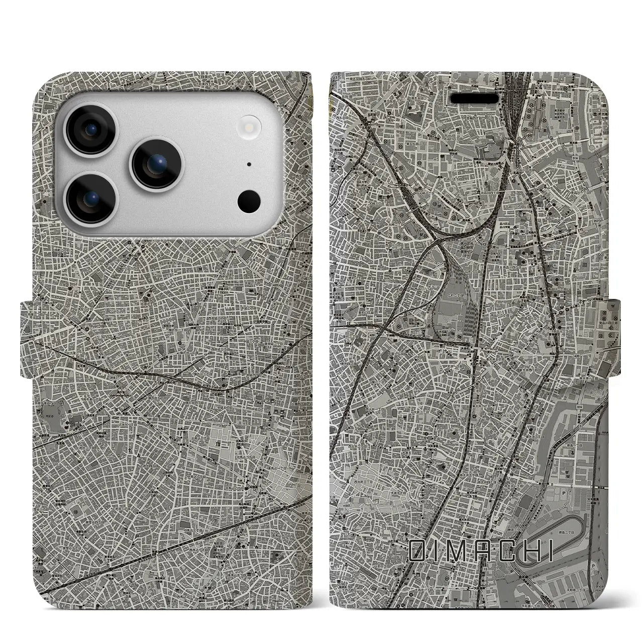 【大井町(東京都)】地図柄iPhoneケース(手帳タイプ)