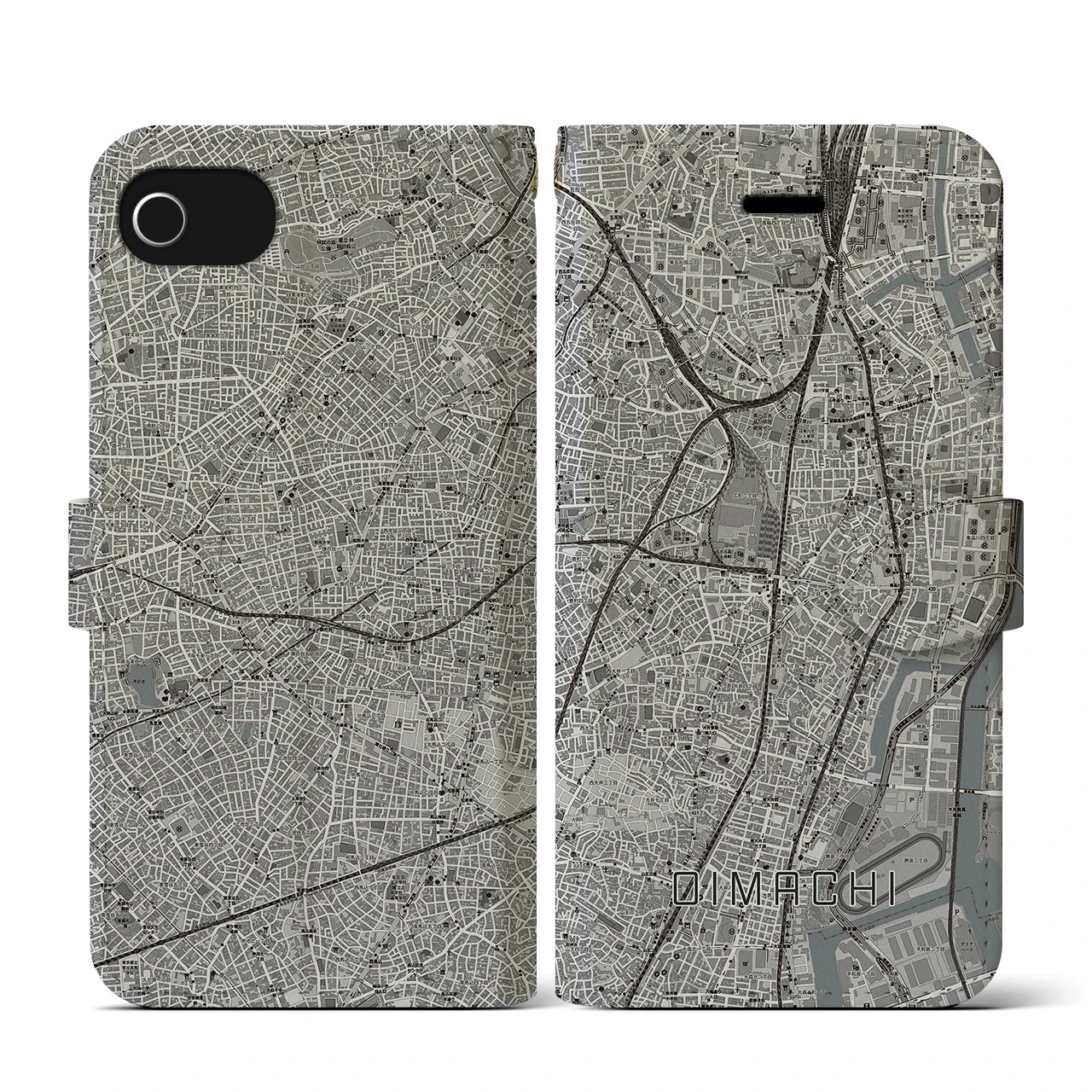 【大井町(東京都)】地図柄iPhoneケース(手帳タイプ)