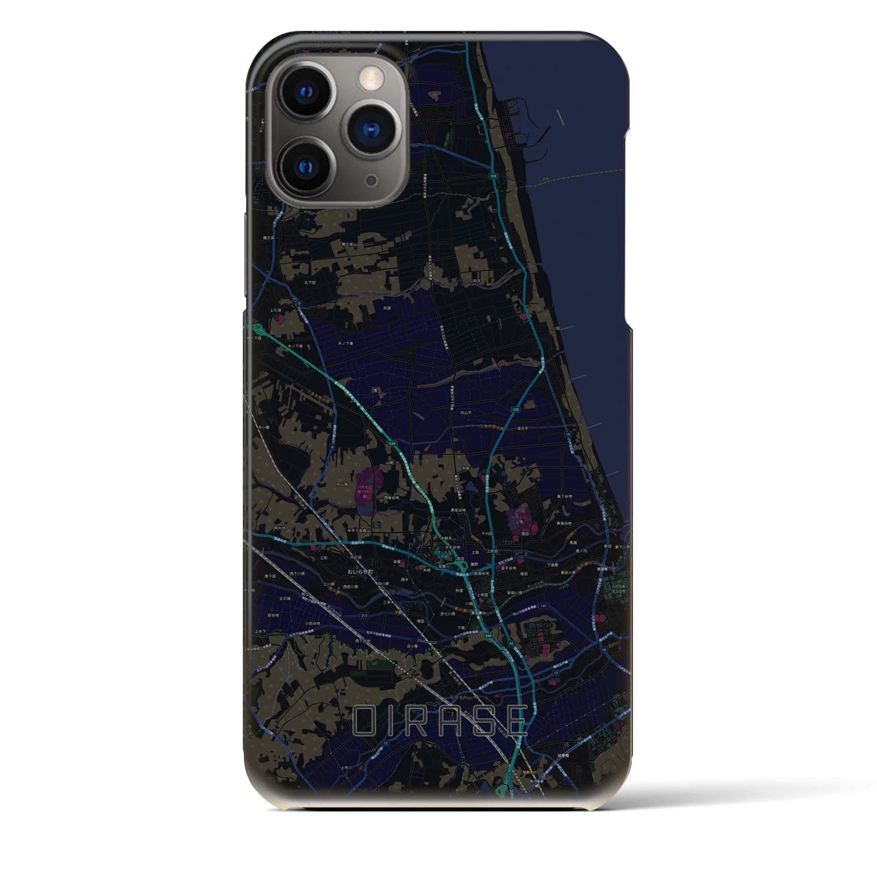 【おいらせ(青森県)】地図柄iPhoneケース(バックカバータイプ)