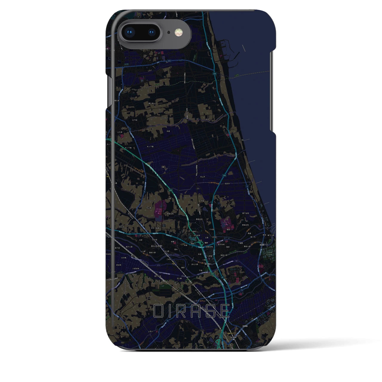 【おいらせ(青森県)】地図柄iPhoneケース(バックカバータイプ)