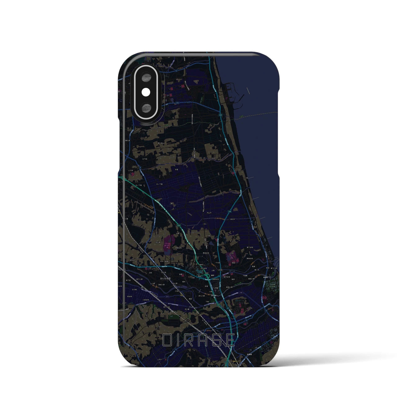 【おいらせ(青森県)】地図柄iPhoneケース(バックカバータイプ)