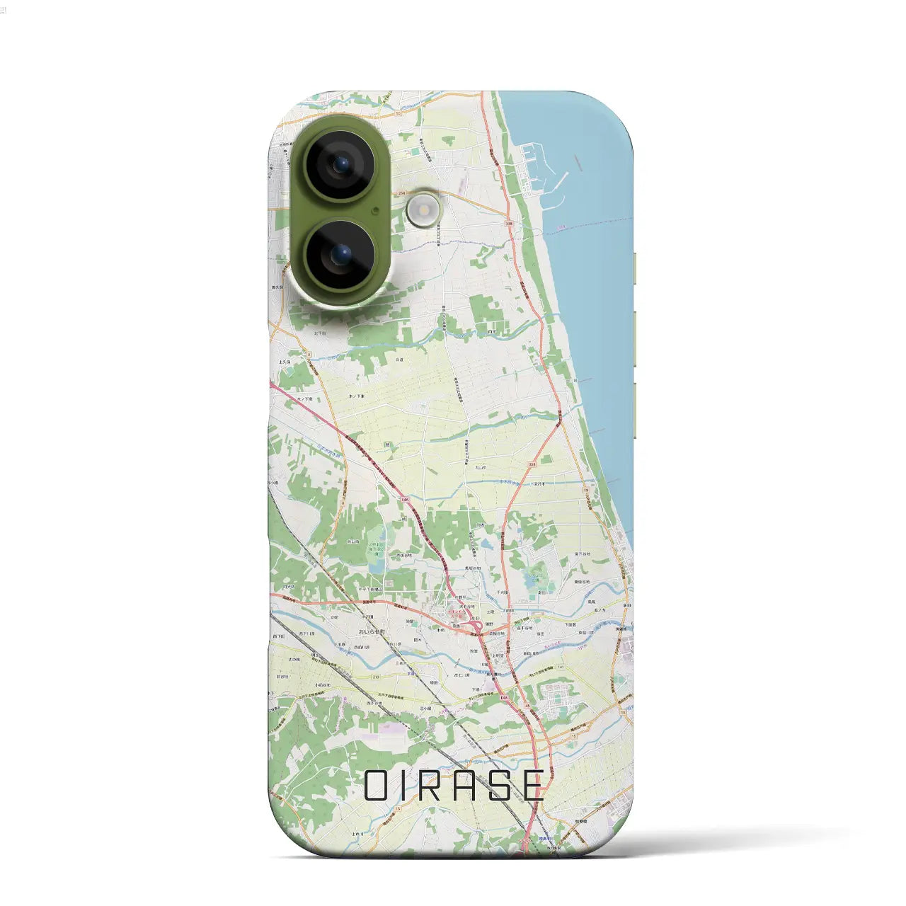 【おいらせ(青森県)】地図柄iPhoneケース(バックカバータイプ)ブラック・iPhone 17 Pro Max 用