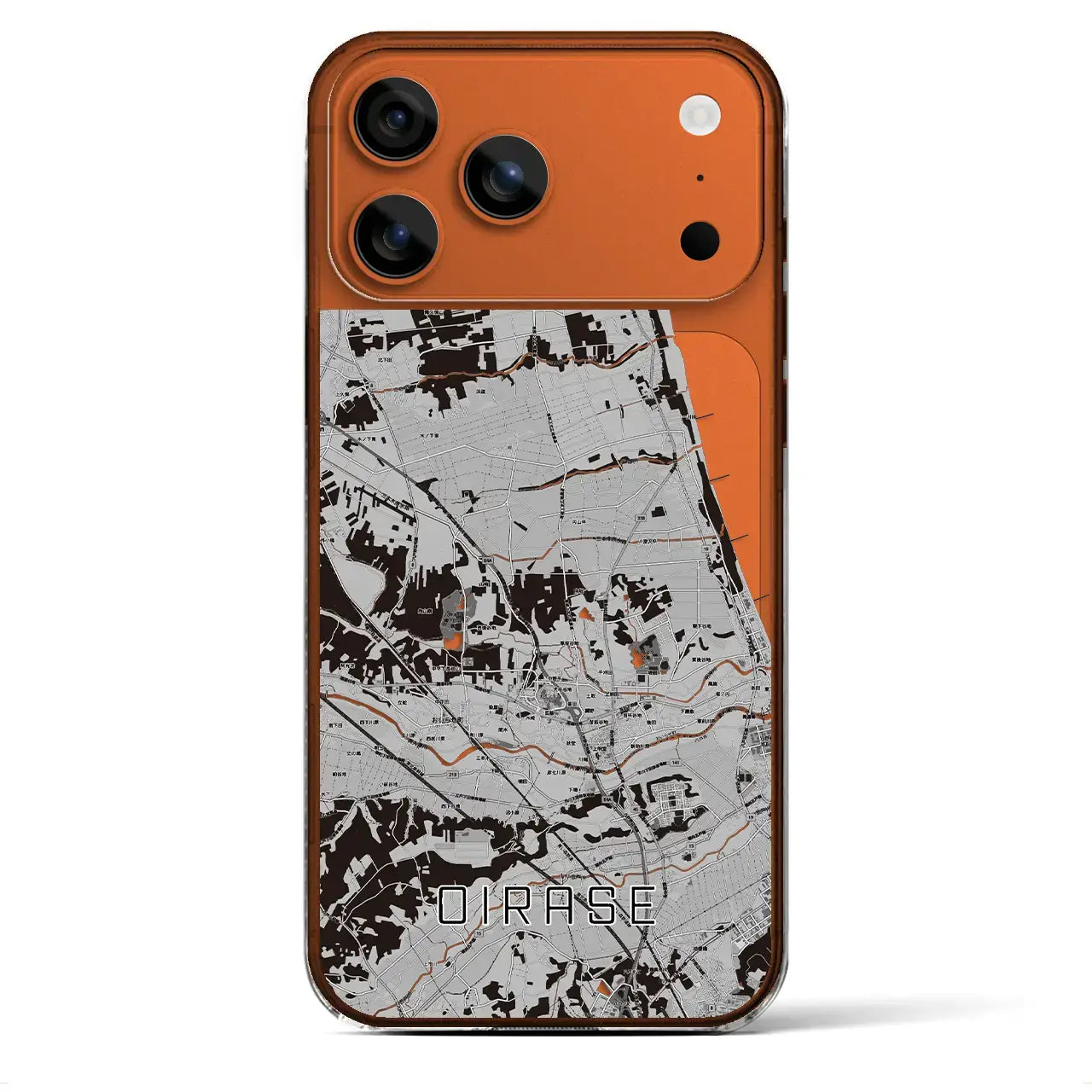 【おいらせ(青森県)】地図柄iPhoneケース(クリアタイプ)モノトーン・iPhone 17 Pro Max 用