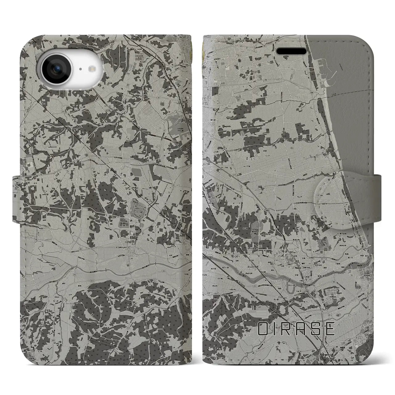 【おいらせ(青森県)】地図柄iPhoneケース(手帳タイプ)