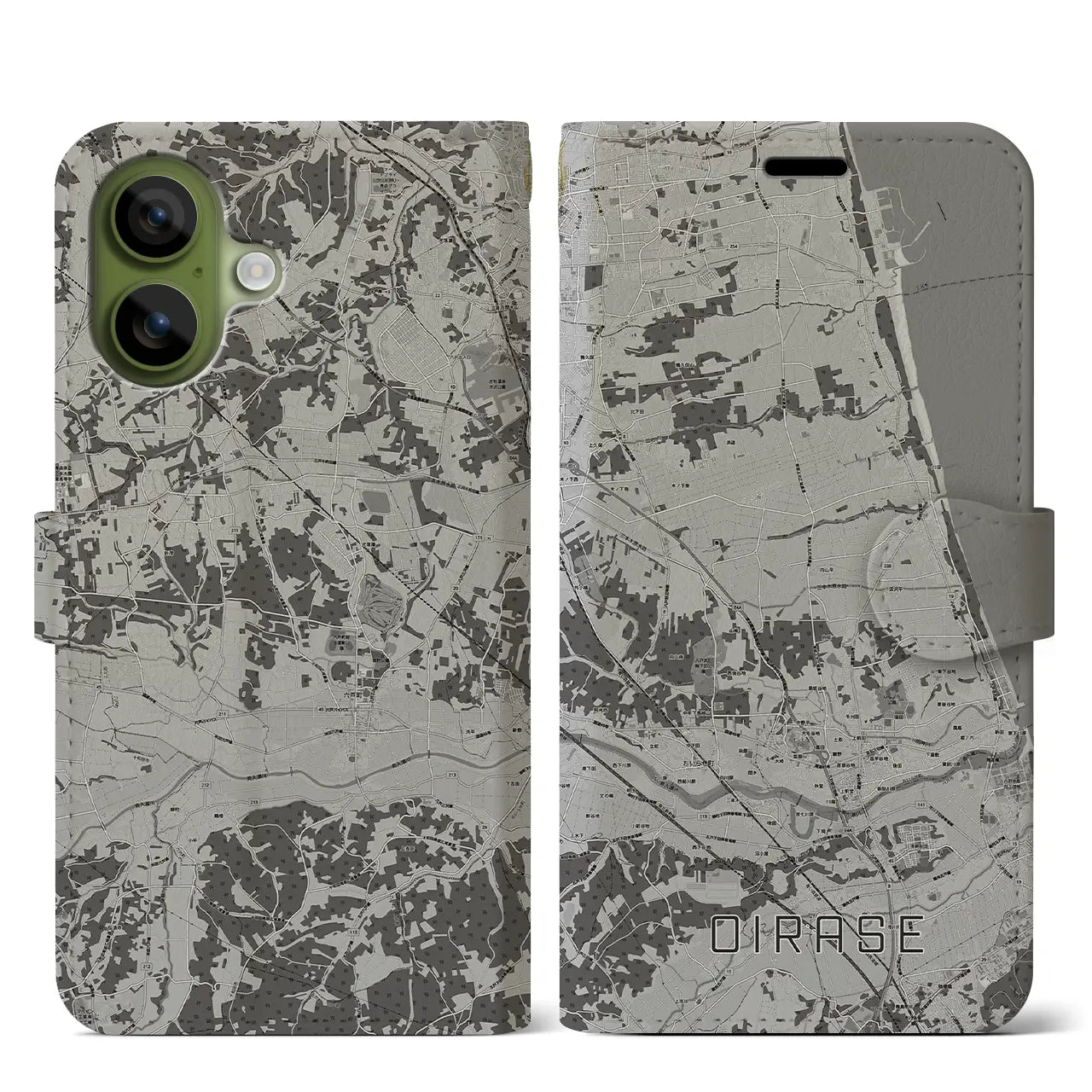 【おいらせ(青森県)】地図柄iPhoneケース(手帳タイプ)