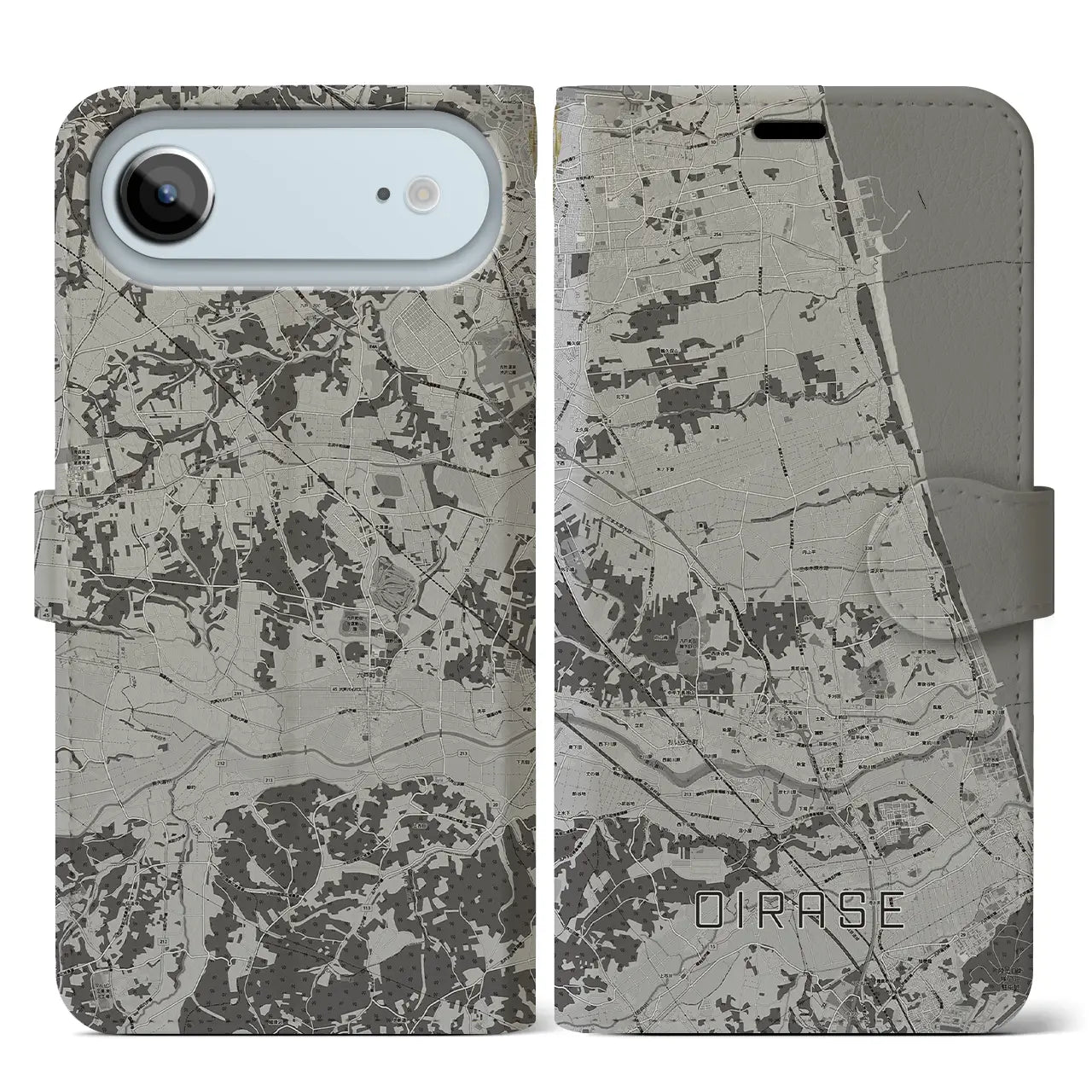 【おいらせ(青森県)】地図柄iPhoneケース(手帳タイプ)