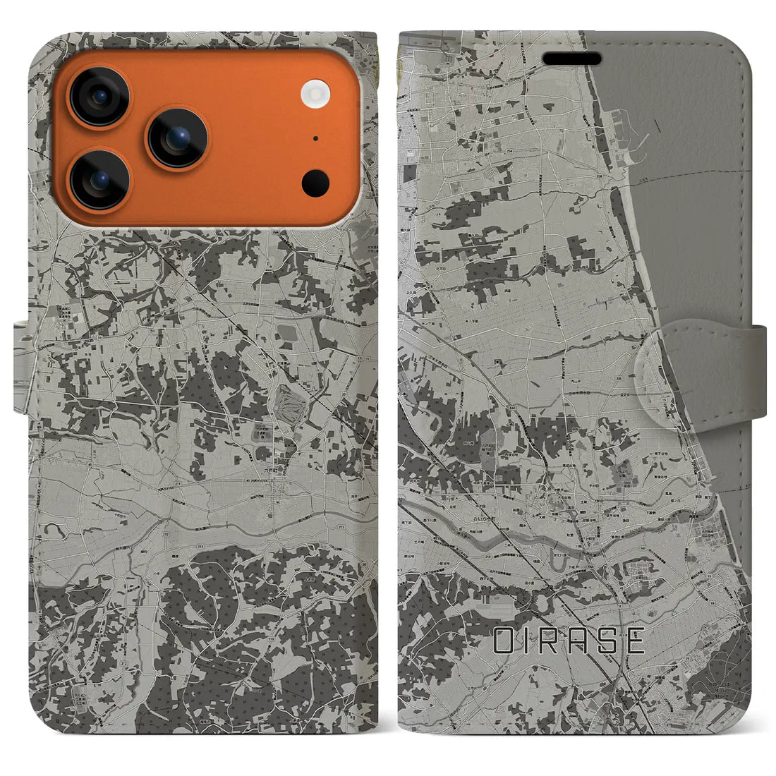【おいらせ(青森県)】地図柄iPhoneケース(手帳タイプ)