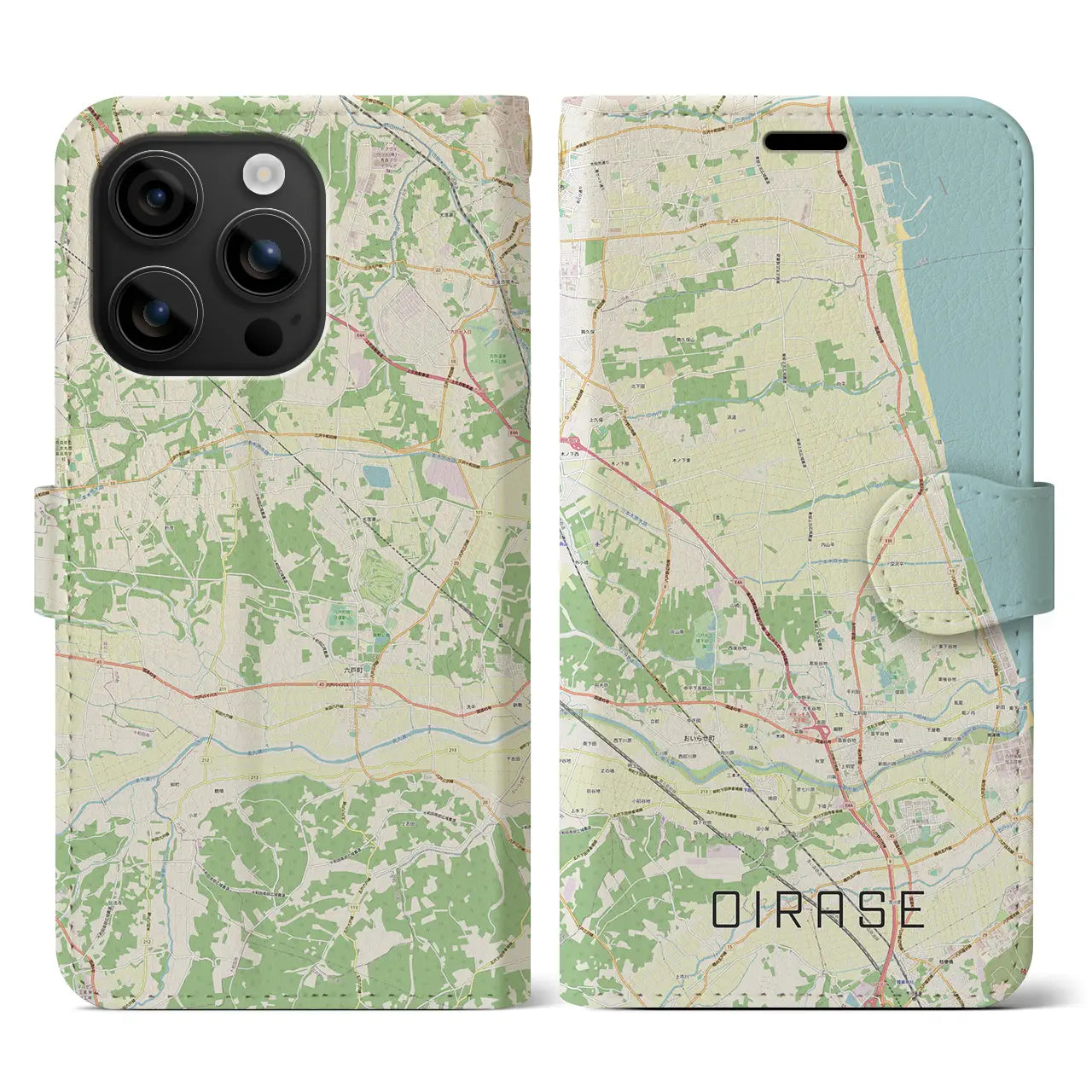 【おいらせ(青森県)】地図柄iPhoneケース(手帳タイプ)
