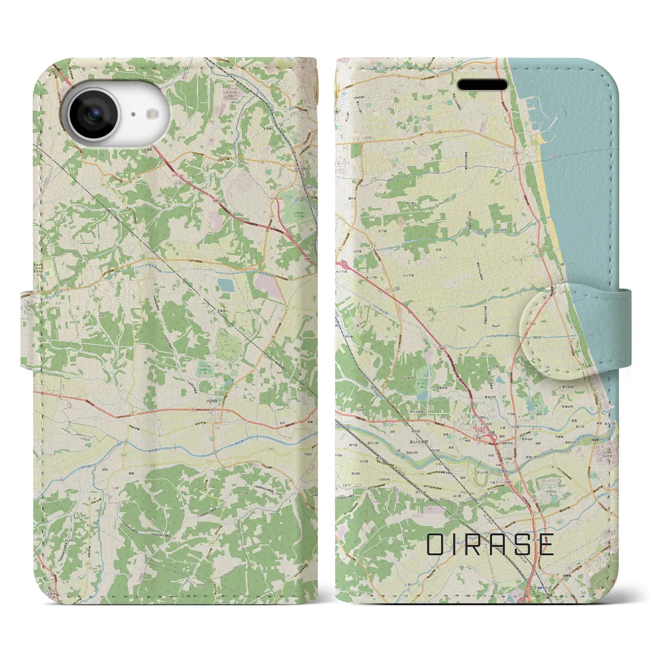 【おいらせ(青森県)】地図柄iPhoneケース(手帳タイプ)