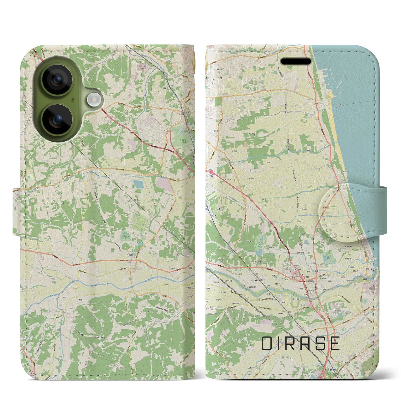 【おいらせ(青森県)】地図柄iPhoneケース(手帳タイプ)