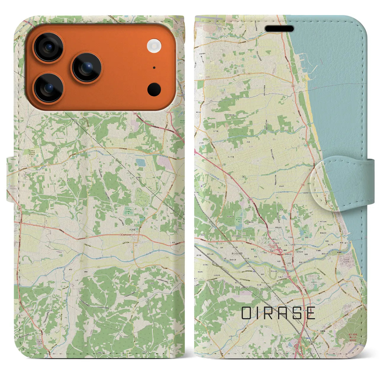 【おいらせ(青森県)】地図柄iPhoneケース(手帳タイプ)