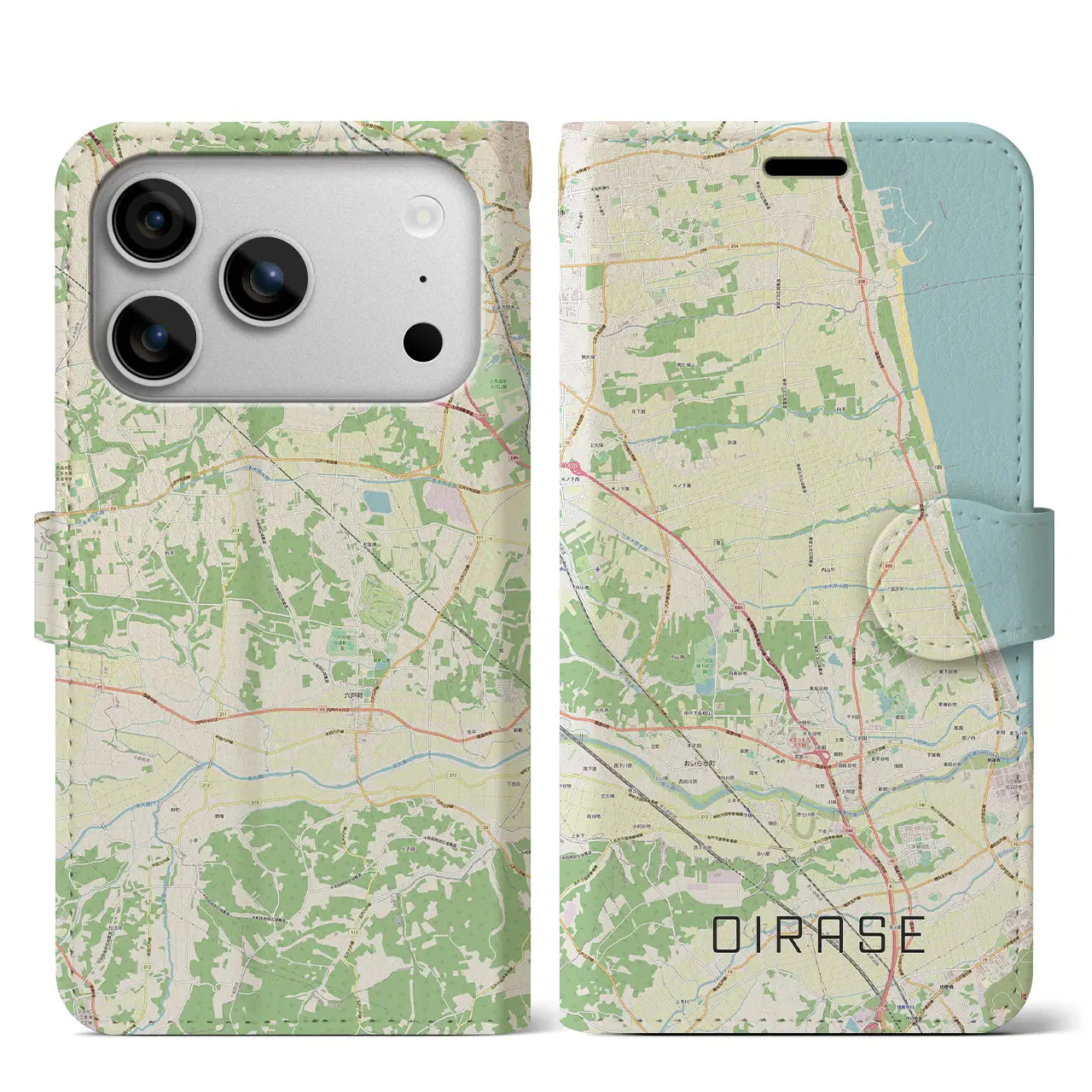 【おいらせ(青森県)】地図柄iPhoneケース(手帳タイプ)