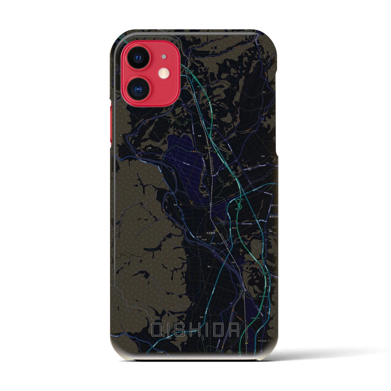 【大石田(山形県)】地図柄iPhoneケース(バックカバータイプ)