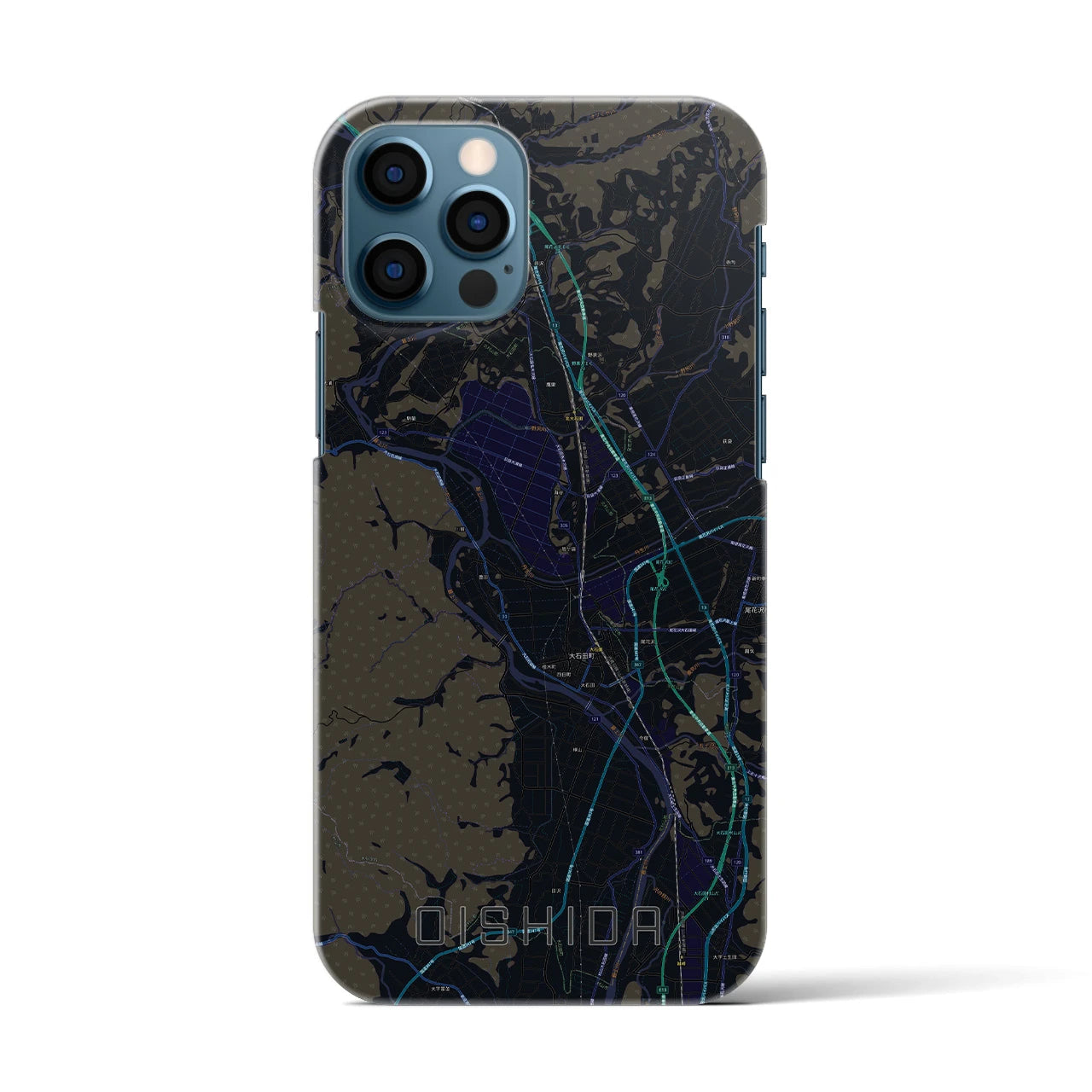 【大石田(山形県)】地図柄iPhoneケース(バックカバータイプ)