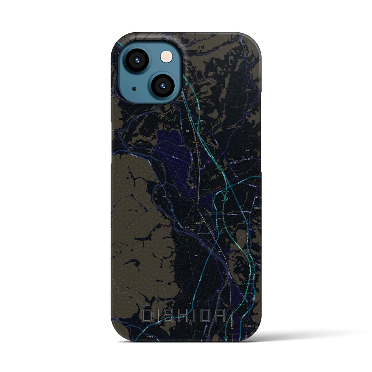 【大石田(山形県)】地図柄iPhoneケース(バックカバータイプ)