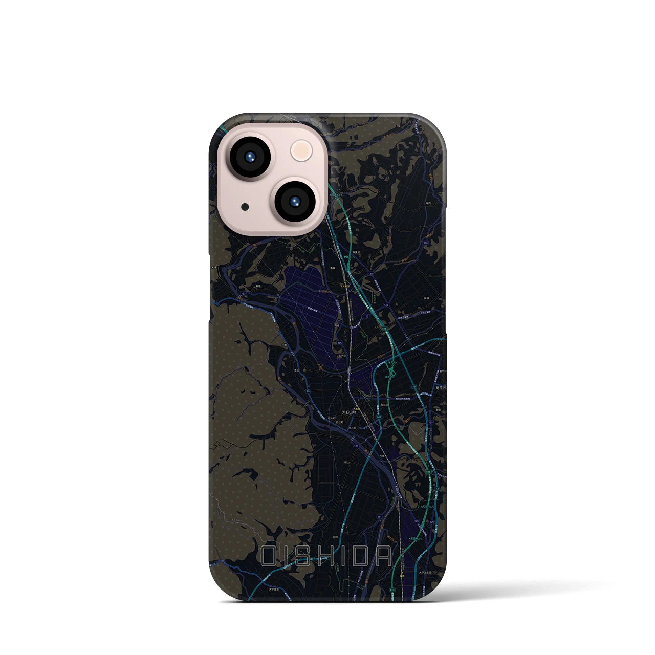 【大石田(山形県)】地図柄iPhoneケース(バックカバータイプ)
