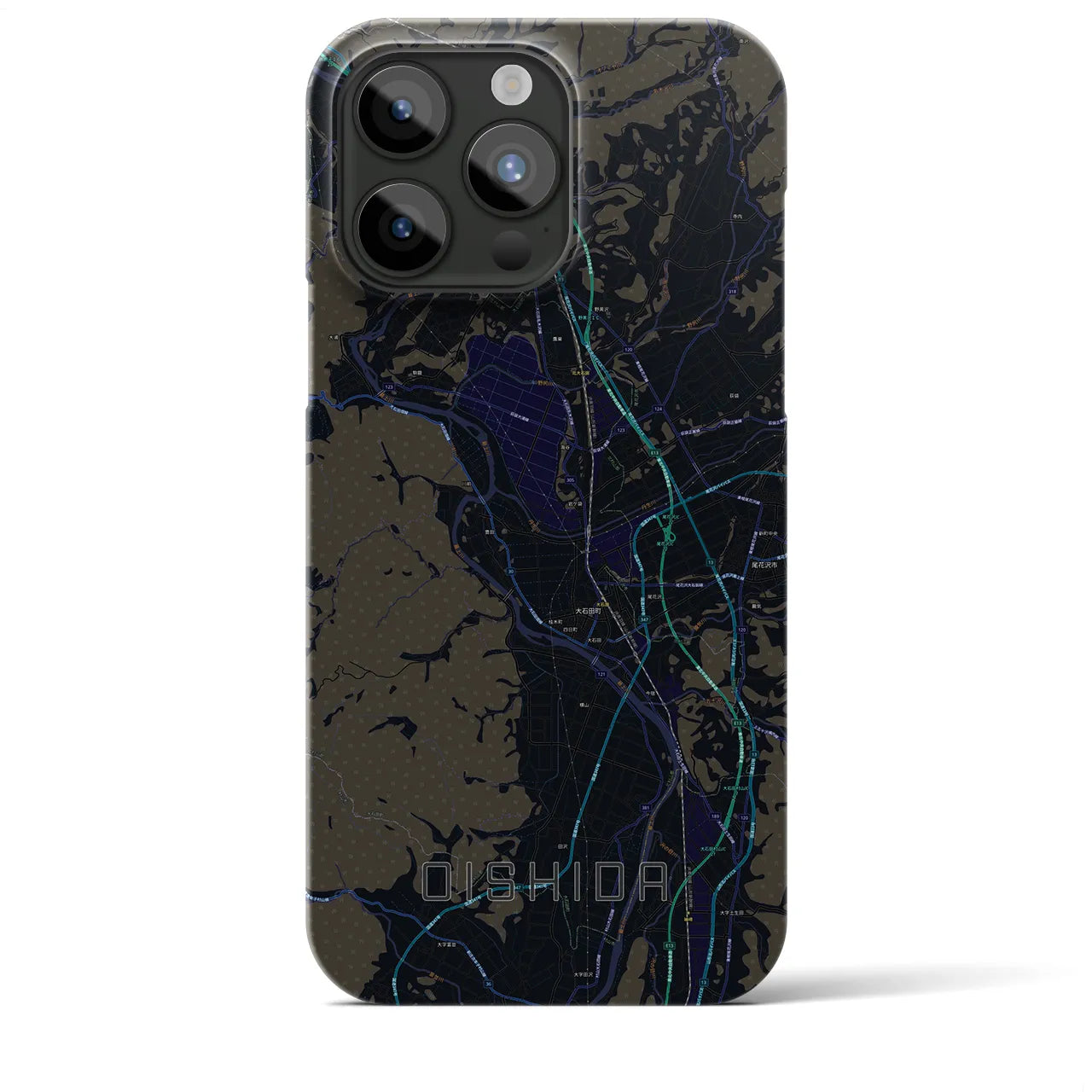 【大石田(山形県)】地図柄iPhoneケース(バックカバータイプ)