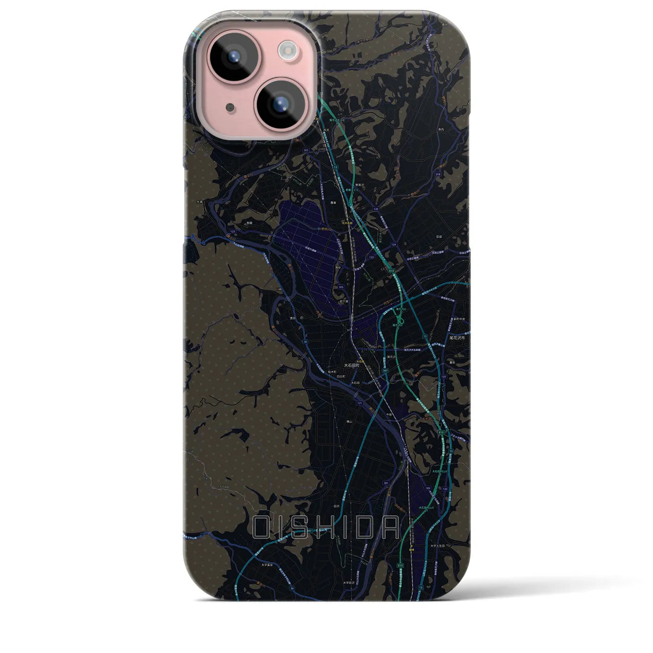 【大石田(山形県)】地図柄iPhoneケース(バックカバータイプ)