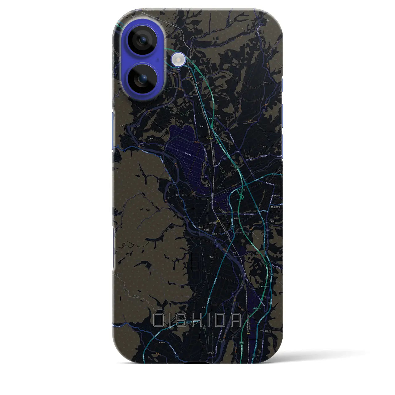 【大石田(山形県)】地図柄iPhoneケース(バックカバータイプ)