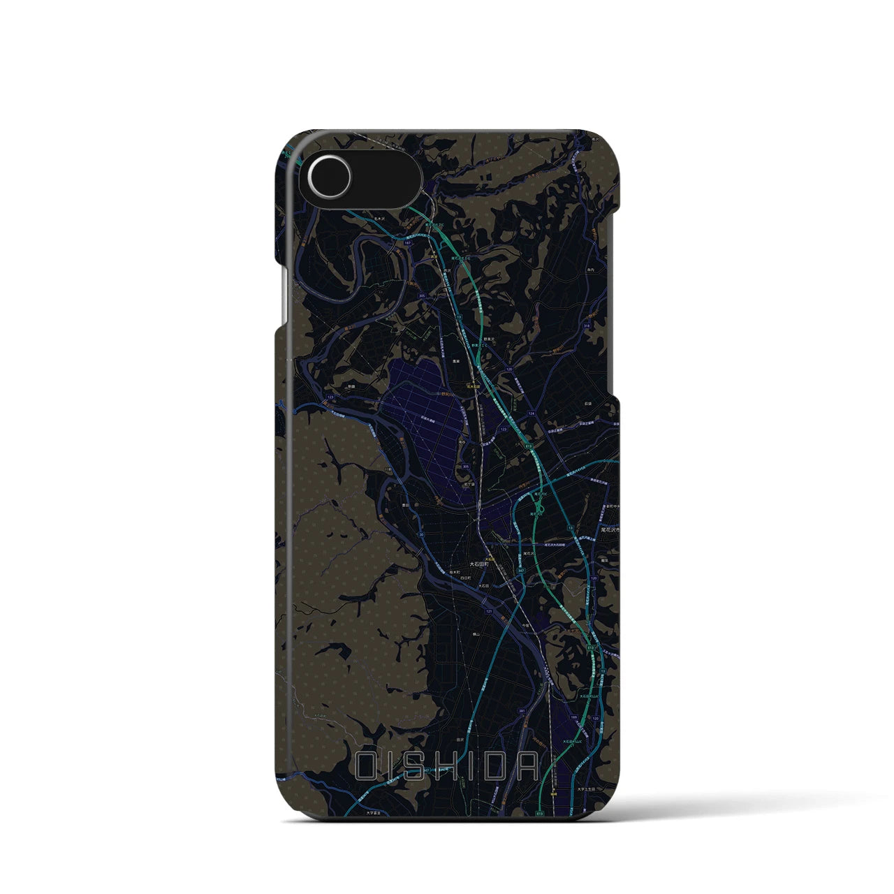 【大石田(山形県)】地図柄iPhoneケース(バックカバータイプ)