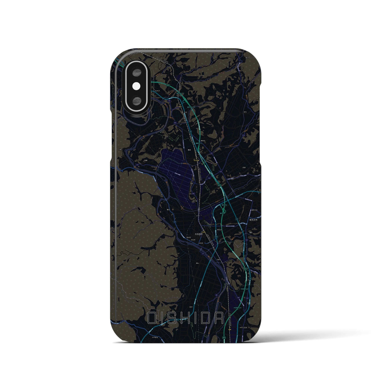 【大石田(山形県)】地図柄iPhoneケース(バックカバータイプ)