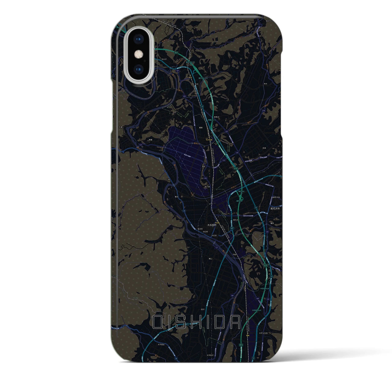【大石田(山形県)】地図柄iPhoneケース(バックカバータイプ)