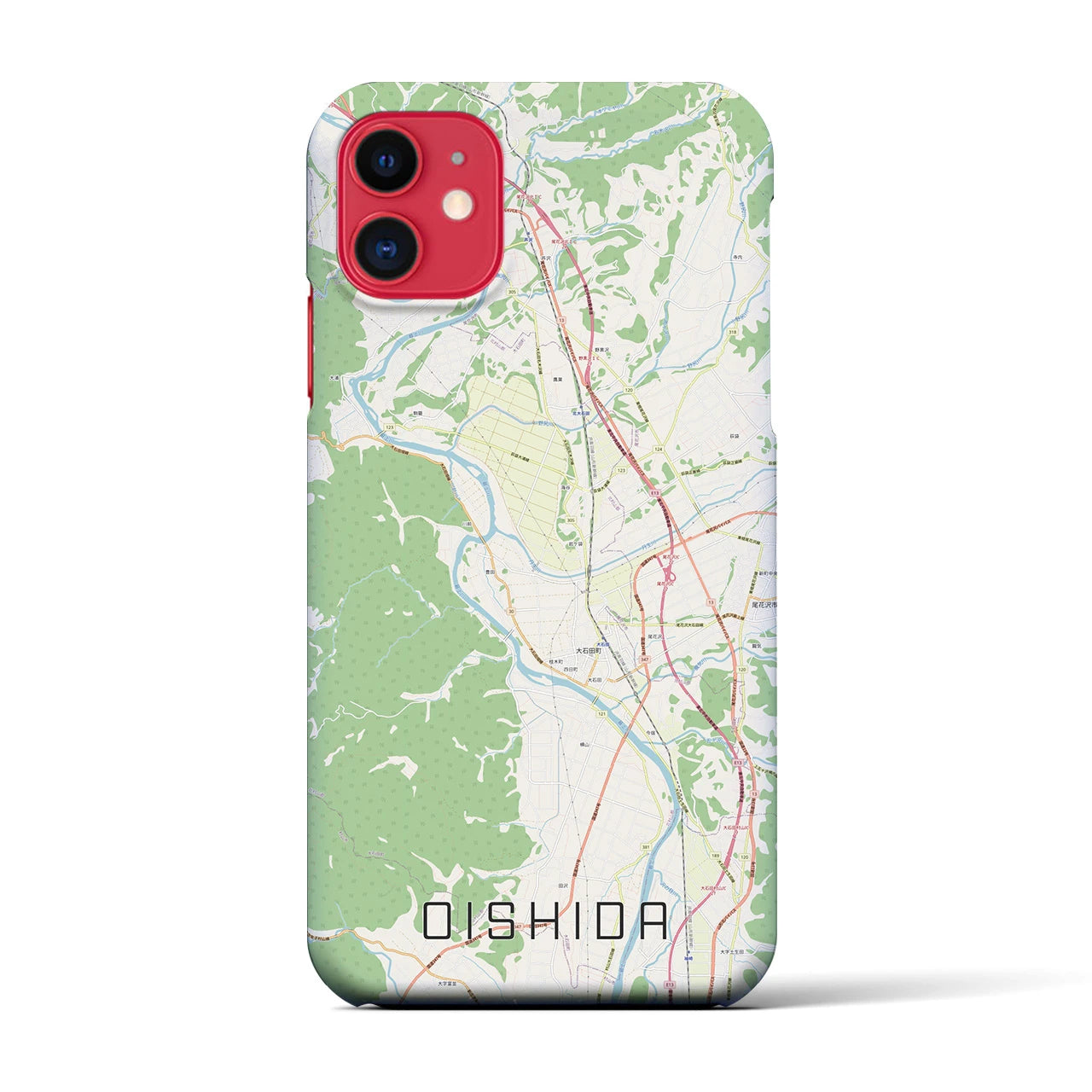 【大石田(山形県)】地図柄iPhoneケース(バックカバータイプ)