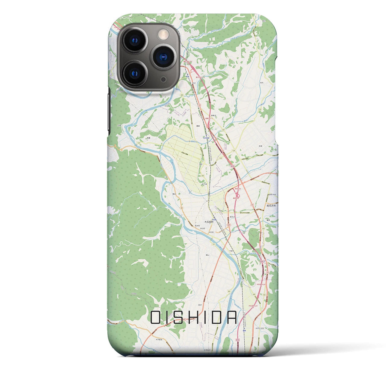 【大石田(山形県)】地図柄iPhoneケース(バックカバータイプ)